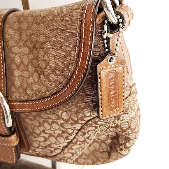 Coach 2008 Signature Small Soho Flap Shoulder Bag F12308 , Brown - Picture 3 of 7